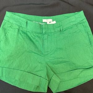 Joie Shamrock Green Linen-Blend Casual Shorts 0 NWTS